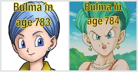 dbz character ages|is bulma older than goku.